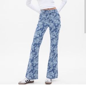 LoveShackFancy Denim Floral Flare Jeans